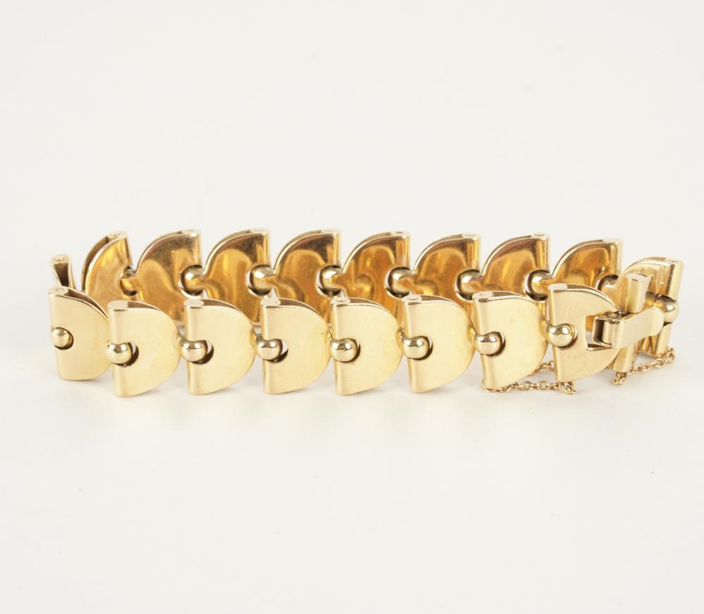 Appraisal: KARAT YELLOW GOLD FANCY-LINK BRACELET grams approximately inches long Condition