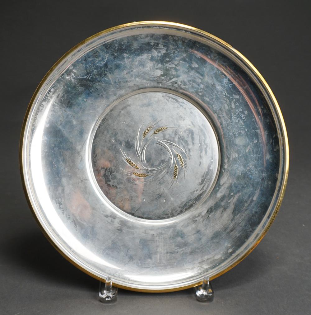 Appraisal: Gorham Parcel Gilt Wheat Decorated Sterling Silver Round Plate D