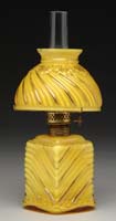 Appraisal: RARE YELLOW CASED GLASS MINI LAMP S - Cased glass