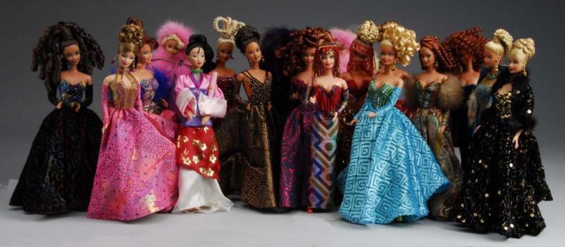 Appraisal: Large Lot of Fashion Dolls Description Seventeen fashions with fancy