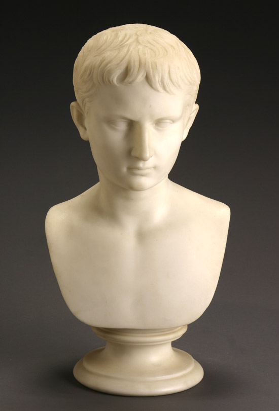 Appraisal: Italian Carrara Marble Bust of Augustus Caesar After the Antique