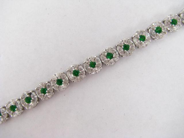 Appraisal: A sterling silver '' bracelet with faux diamonds and faux