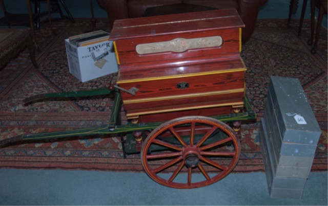 Appraisal: Vicente Llinares Faventia Organ with Wagon Cart Barcelona Spain Includes