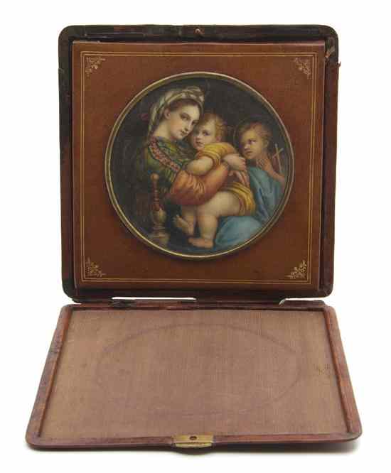 Appraisal: A Portrait Miniature on Ivory depicting the Madonna Della Sedia