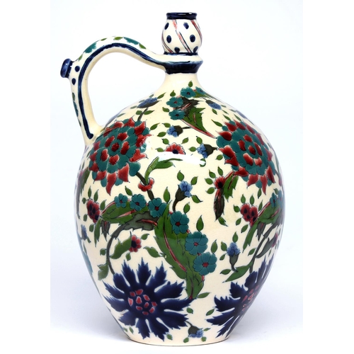 Appraisal: A Zsolnay flask late th c with pinched neck and