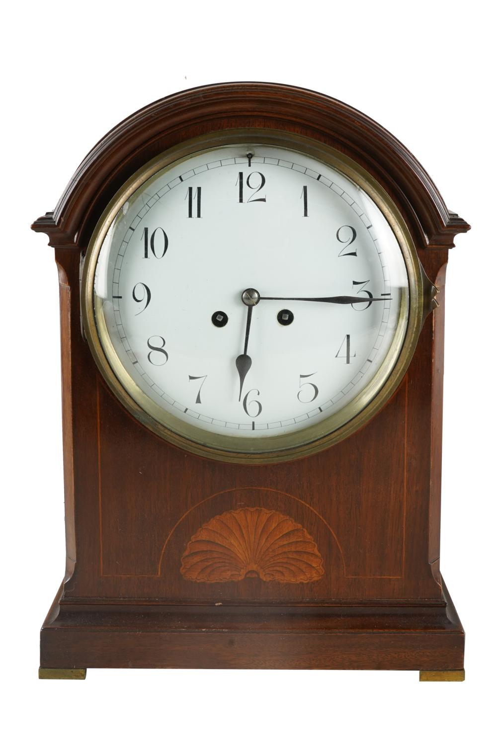 Appraisal: MAHOGANY MANTEL CLOCKthe dial unsigned with French movement Condition with