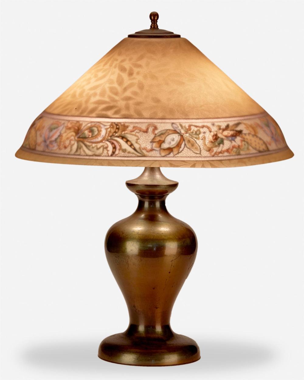 Appraisal: A Pairpoint reverse-painted glass Carlisle table lamp - New Bedford