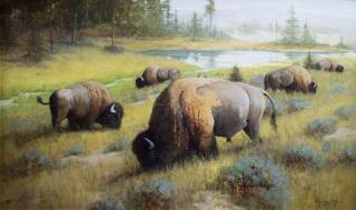 Appraisal: Land of the Bison by Howard Rogers Howard Rogers -