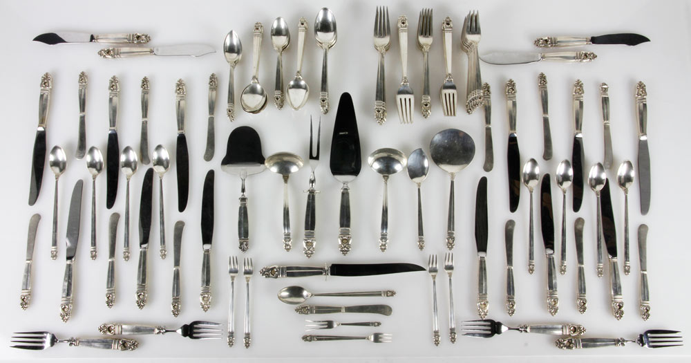 Appraisal: - Royal Danish Sterling Flatware Service Royal Danish sterling flatware