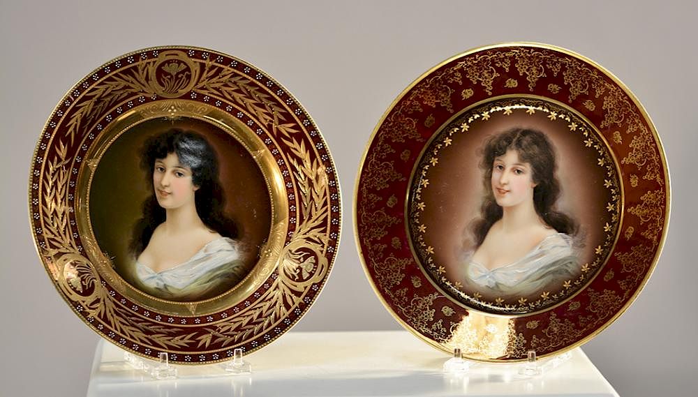 Appraisal: Two Royal Vienna Portrait Plates Two Royal Vienna portrait plates