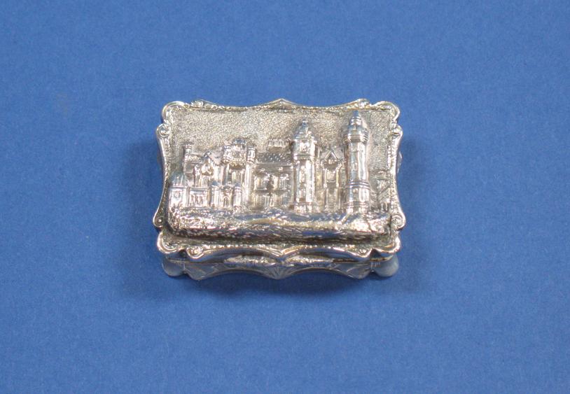 Appraisal: A VICTORIAN CASTLE TOP VINAIGRETTE of shaped rectangular form with