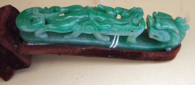 Appraisal: A jade belthook Qing dynasty th century carved as a