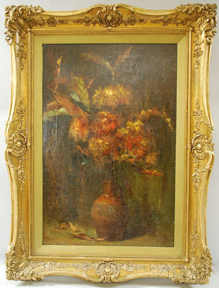 Appraisal: Continental School th Century Still Life with Flowers Signed A