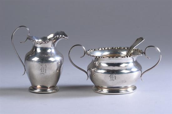 Appraisal: AMERICAN STERLING SILVER OPEN SUGAR AND CREAMER Each with applied