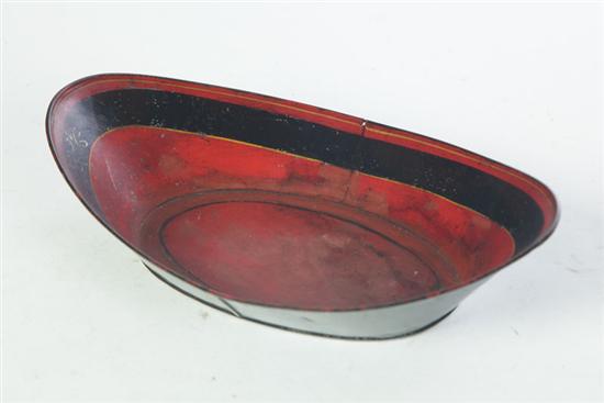 Appraisal: TOLE BREAD BASKET American mid th century Oval tray with