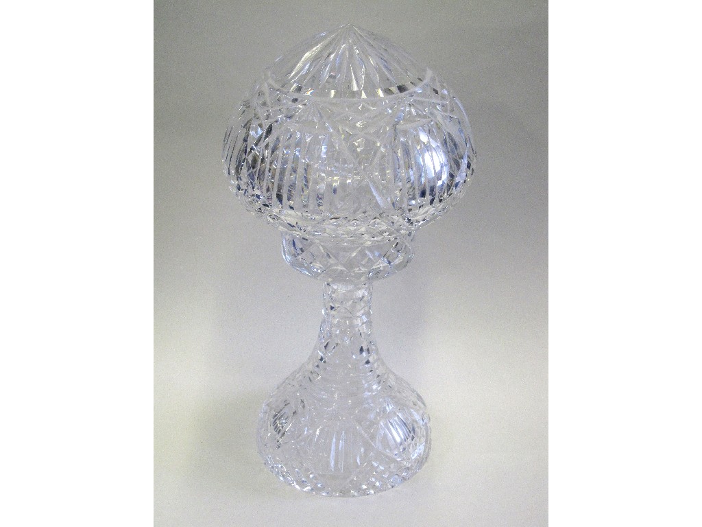 Appraisal: Large cut glass table lamp