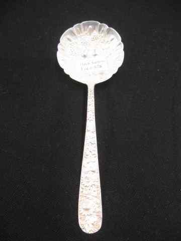 Appraisal: S Kirk Son ''Repousse'' Berry Spoon elaborate fruit design in