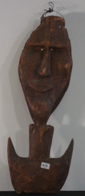 Appraisal: Middle Sepik Double Faced Food Hook carved wood and embedded