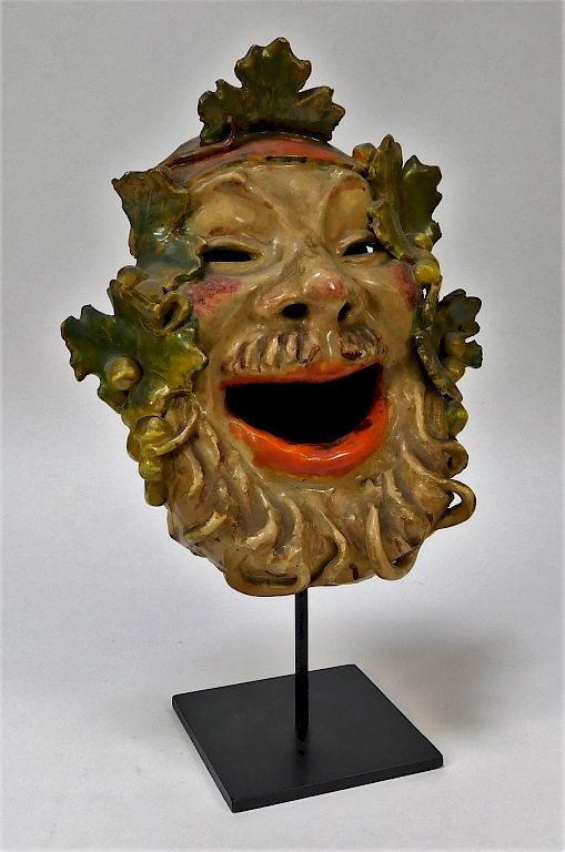 Appraisal: Austrian Wasserspeier Gargoyle Pottery Mask Austria Early th Century Exaggerated