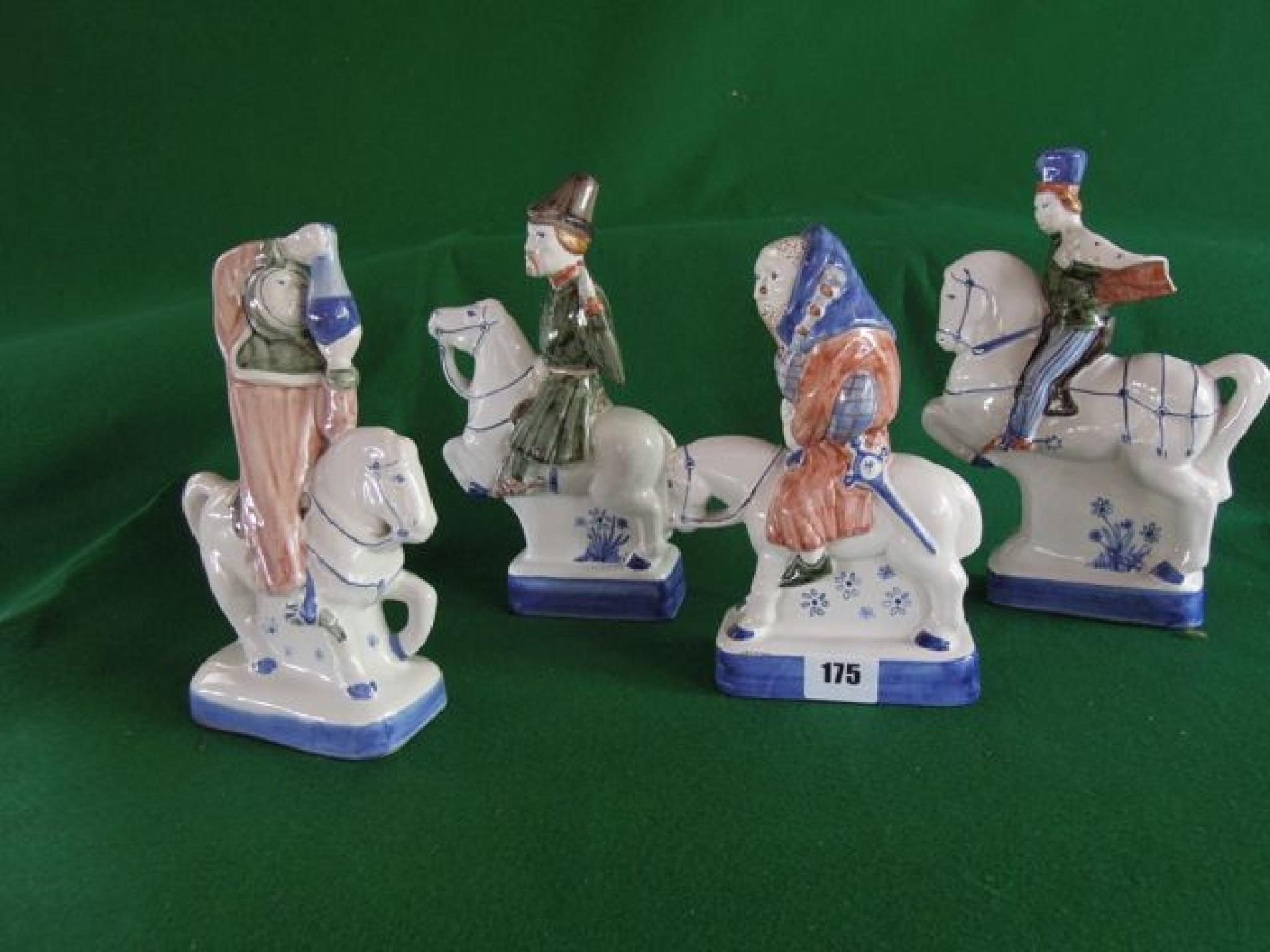 Appraisal: Four Rye Pottery figures from the Canterbury Tales Series including