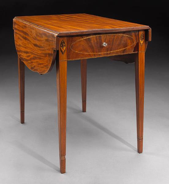 Appraisal: A Federal mahogany inlaid pembroke table New York circa The