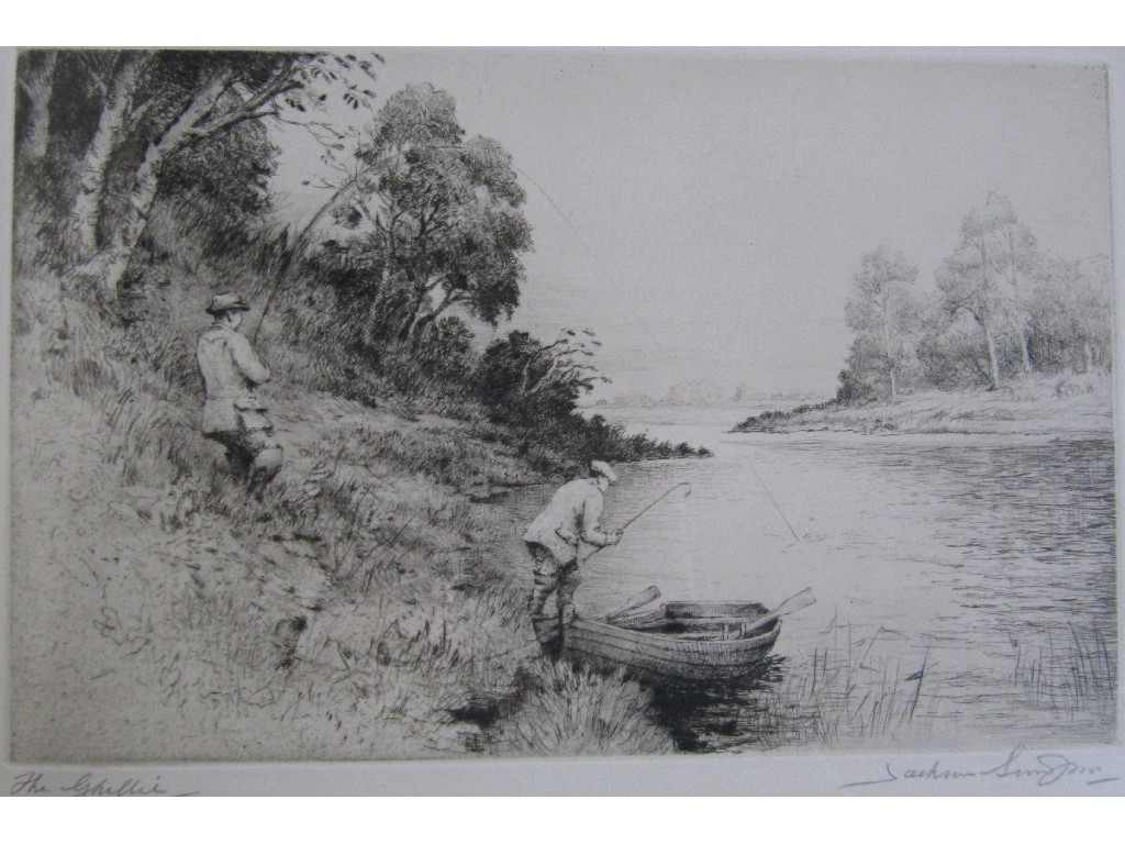 Appraisal: JACKSON SIMPSON - Drypoint 'The Ghillie' signed and entitled in