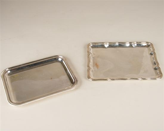 Appraisal: Two Silver Rectangular Trays one marked Christofle France COLLGALLIA possibly