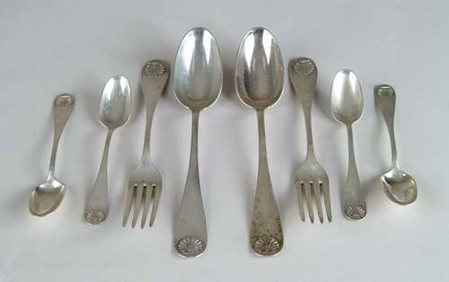 Appraisal: -PIECE STERLING FLATWARE SERVICE BY BIGELOW KENNARD IN A SHELL