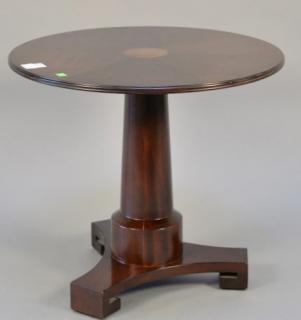 Appraisal: Round Baker occasional table with inlaid top Round Baker occasional