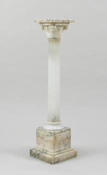 Appraisal: A White and Grey Marble Columnar Pedestal Made in three