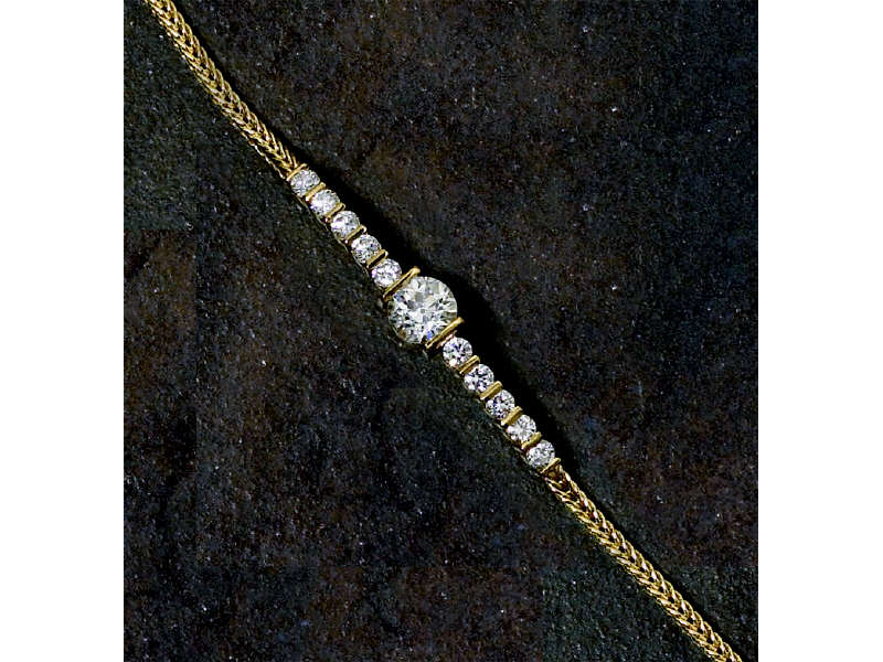 Appraisal: DIAMOND BRACELET k yellow gold bracelet with channel set diamonds