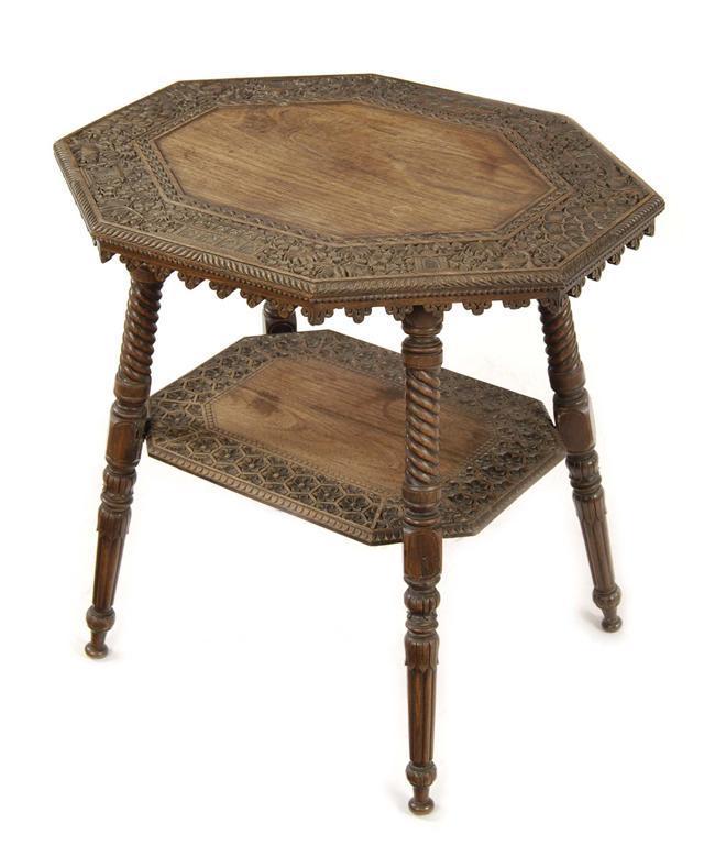 Appraisal: An Anglo-Indian hardwood two-tier occasional table