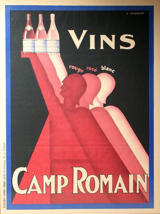 Appraisal: Claude Gadoud - Vins Camp Romain Lithograph in colors circa