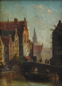 Appraisal: Jan Jacob Coenraad Spohler Dutch - Townscape Oil on wood