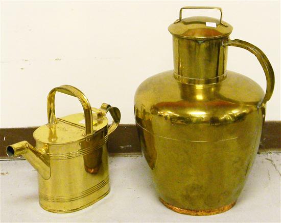 Appraisal: Brass and copper jug '' high along with a brass