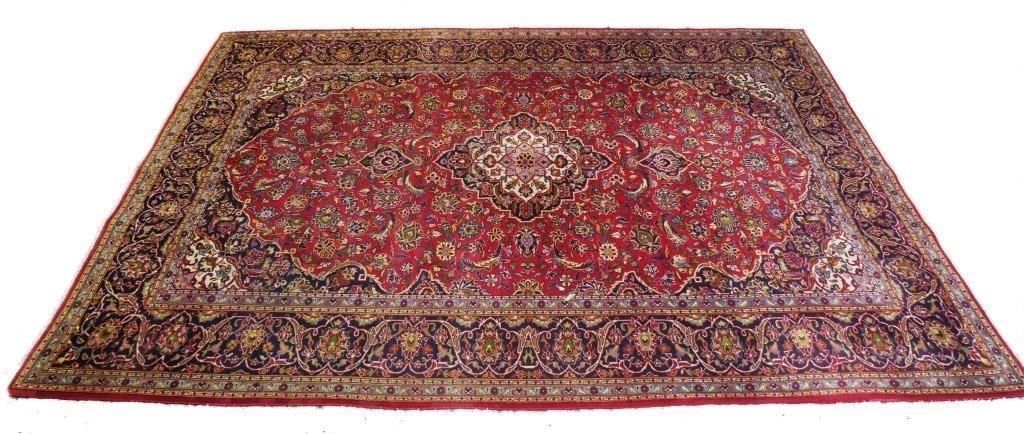 Appraisal: PERSIAN KASHAN RUG ' X 'Persian Kashan handwoven wool rug