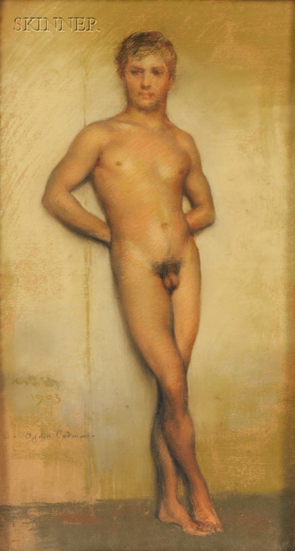 Appraisal: Harper Pennington American - Portrait of a Young Man Nude