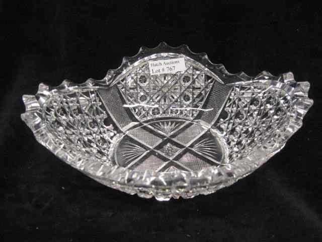 Appraisal: Brilliant Period Cut glass Oval Bowl unusual shape '' x