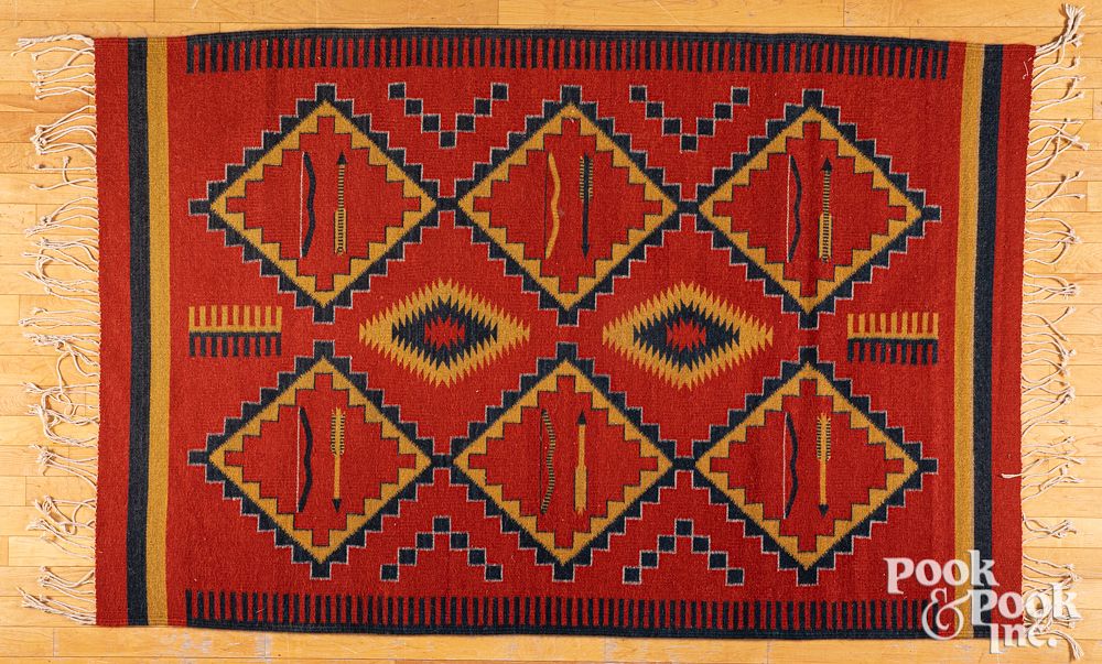 Appraisal: Zapotec Indian weaving Zapotec Indian weaving mid late th c