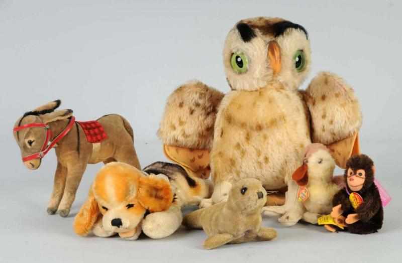 Appraisal: Lot of Small Steiff Animals Description Mohair owl no tag