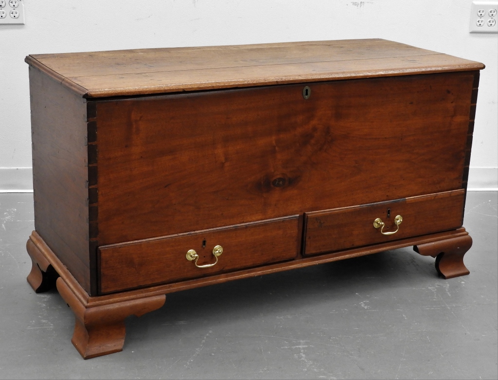 Appraisal: C PENN CHIPPENDALE MAHOGANY BLANKET CHEST Pennsylvania Circa Quality dovetail