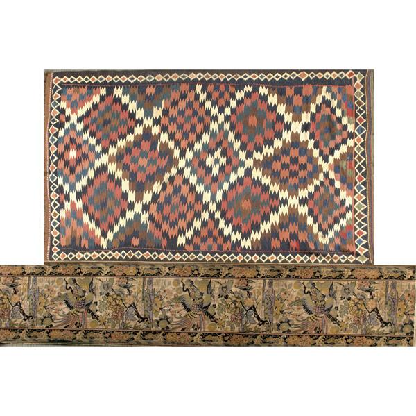 Appraisal: RUG GROUPING One Killim area rug together with a floral