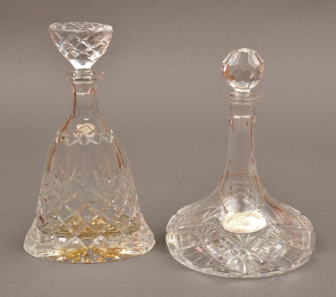 Appraisal: TWO CUT CRYSTAL DECANTERS ONE BEING A SHIPS DECANTER