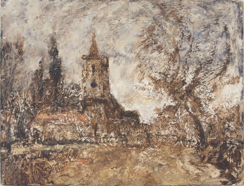 Appraisal: Charles Horwood British - The Church oil on masonite unsigned