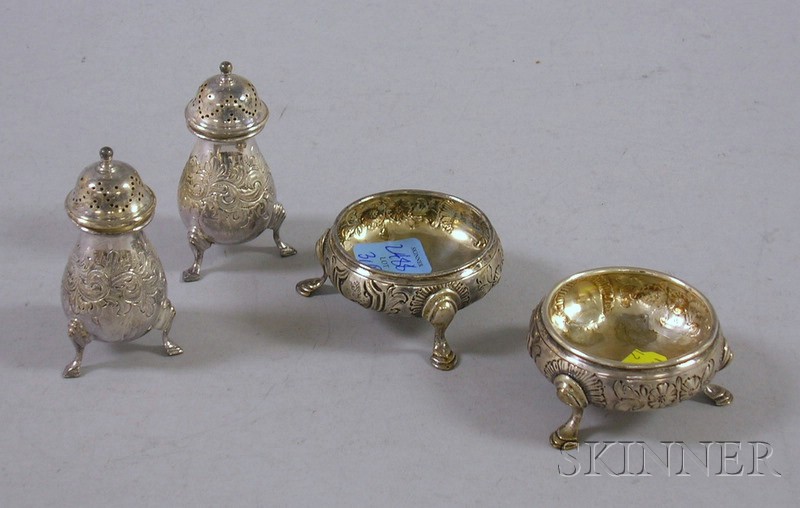 Appraisal: Matched Pair of George III Silver Footed Open Salts London