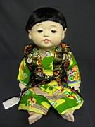 Appraisal: JAPANESE COMPOSITION DOLL Child in nice costume glass eyes noted