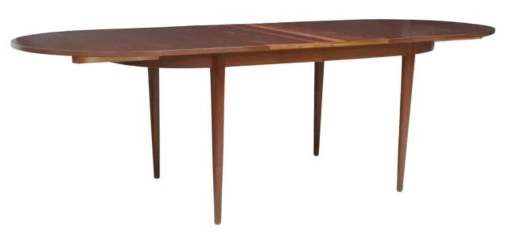 Appraisal: Mid-century modern teak extension table c s oval top opening