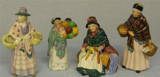 Appraisal: Four Royal Doulton figures Romany Sue Orange lady Balloon Seller