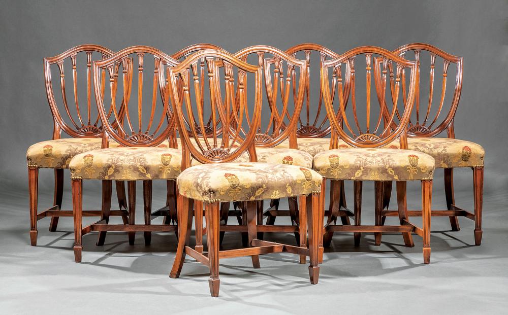 Appraisal: Ten George III-Style Carved Mahogany Dining Chairs incl armchairs and