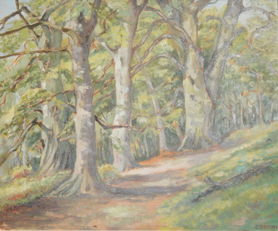 Appraisal: C Dennis British Woodland oil on board signed dated '